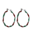 Fashion Christmas Enamel Earrings Drop Dangle Ear Hoop Studs Xmas Party Jewelry
