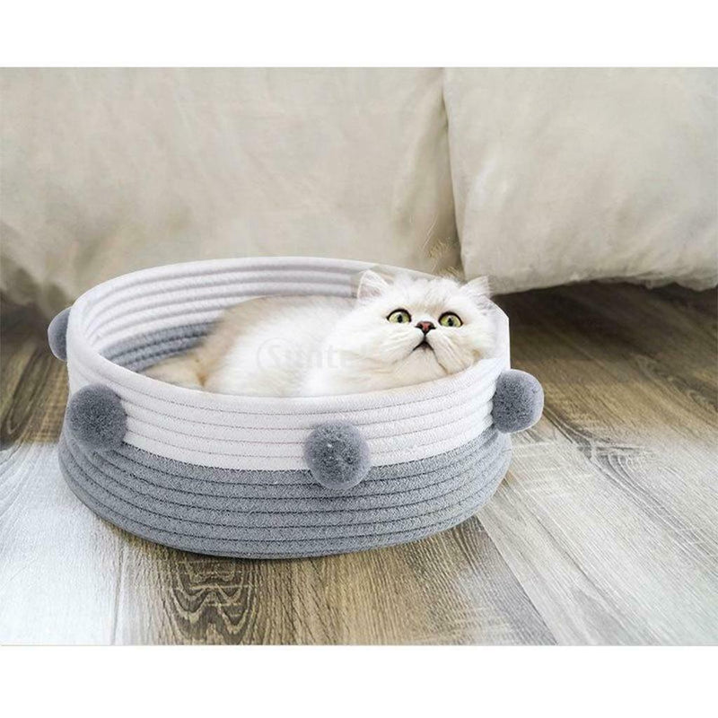 Round Shape Cotton Chew Resistant Cat Basket Bed Cozy Comfortable Warm for