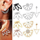 10 pairs ear jacket stud lotus flower earrings for women and girls set for
