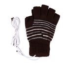 New 5V USB Powered Heating Heated Winter Hand Warmer Gloves Washable coffe