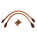 2pcs 47cm Leather Bag Strap Handle Shoulder Bag Band for DIY Handbag Brown