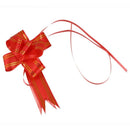 10PCS Large 10cm 4in Butterfly Style Golden Edge Ribbon Pull Bow Red