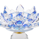 Buddhist Lotus Flower Tea Light Candlestick Candle Holder Crafts Blue