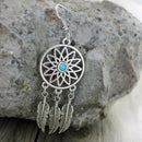 Women's Retro Earring Turquoise Dreamcatcher Dangle Drops Earrings Feathers U8Y5