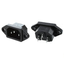 10 Pcs Black 3 Pins IEC320 C14 Inlet Power Plug Socket AC 250V 10A O6V9
