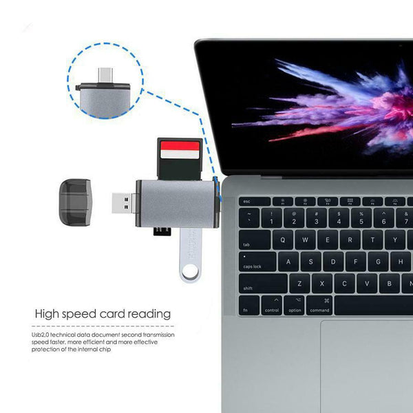 Micro USB 2.0 Type C to TF Memory Card Adapter OTG Smart Memory Card Reader