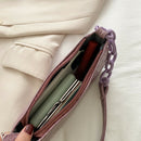 Casual Alligator PU Women Handbag Tote Chain Underarm Shoulder Bag (Purple)