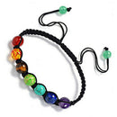 7 Chakra Healing Balance Braided Beaded Bracelet Yoga Lava Reiki Prayer StoB TE
