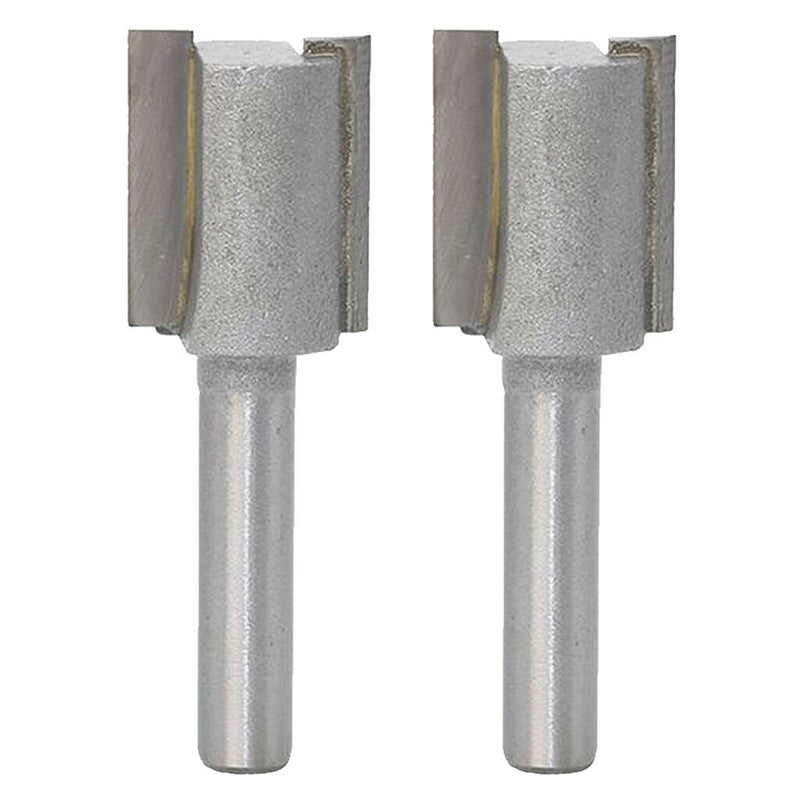2pcs 1/4-Inch Single Flute Straight Router Bit Cutter Tool for Carpenter