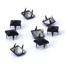 100pcs/set 9mm Square DIY Leathercraft Black Metal Punk Spikes Spots Pyramid