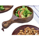 Wood Salad Noodles Bowl with Handle Unbreakable Children Fruit Rice Feeding Dish