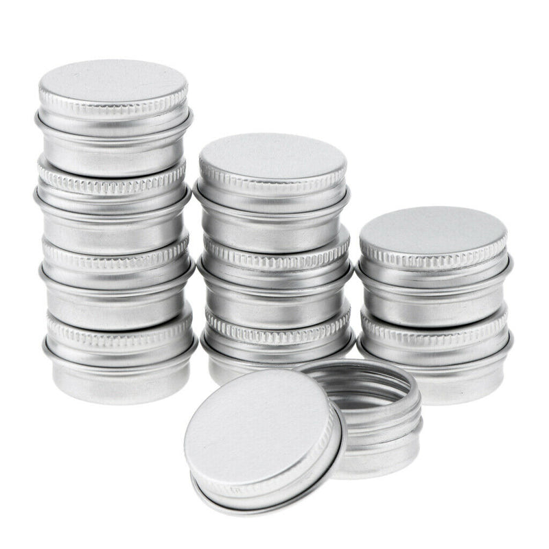 Metal Tins, 10pcs Refillable Empty Cosmetic Jars Makeup Containers for Balm,