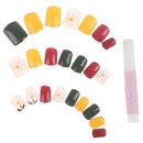 24pcs Cute Flower Colorful False Nails Art Acrylic Full Cover Tips Manicure  ME