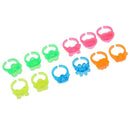 Mixed Colored Plastic Rings Kid Christmas Stocking Fillers - Pcak of 12
