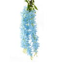 2Pcs Artificial 5-Fork Hanging Vine Simulation Syringa Flower Garland Blue