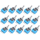 AC 125V 6A SPDT ON-ON 3 Pin Latching Micro Toggle Switch 15 Pcs R3G5