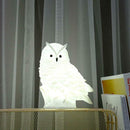Owl-shaped LED Night Light Battery Operated Bedside Lamp Bedroom Home Decor