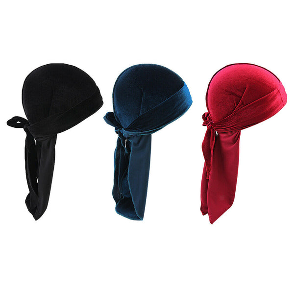 3pcs Fashion Velvet Bandana Hat Muslim Headwear Beanie Cancer Chemo Hat