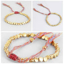Handmade Tibetan Braided Cotton Copper Beads Lucky Rope Bracelet Jewelry Xmas
