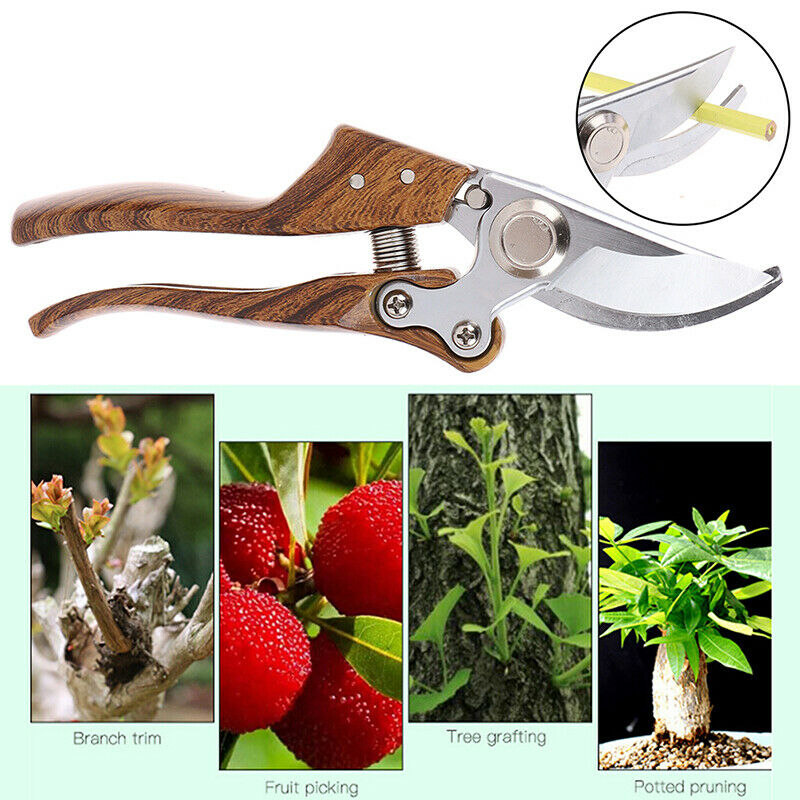 Bypass Pruning Shears Hand Pruner Safety Lock Scissors Garden Snips CutterFT