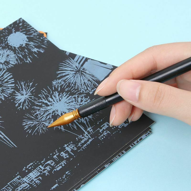 5Pcs Painting Drawing Scratch Arts Set Stick Scraper Pen Tools DIY Creative