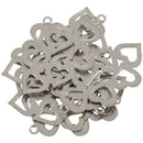 10PCS Stainless Steel Hollow Heart Charm Pendants For Jewellery Making DIY  Y3M9
