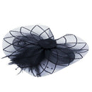 Flower Feather Fascinator Headband Hat Wedding Prom Ladies, Black
