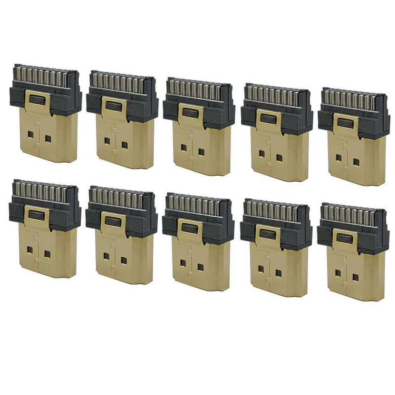 10 Pack HDMI Male 19 Pins A Type Solder Plug Termination Repair Kit