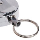 Fishing Zinger Retractor Key Ring Reel Holder Retractable Steel Cable Metal 60cm