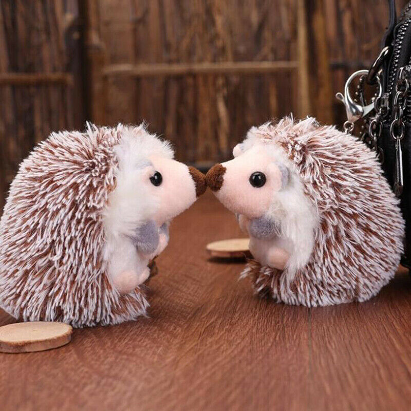 Cute Plush Pompon Hedgehog Animal Keychain Bag 10cm Mobile Phone Pendant Key.AU