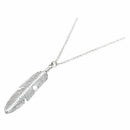 Women Jewelry Feather Pendant Chain Necklace Long Sweater Chain Statement J