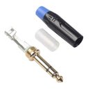 2x 6.35mm Stereo Jack Connector for DIY Microphone Audio Soldering Adapter