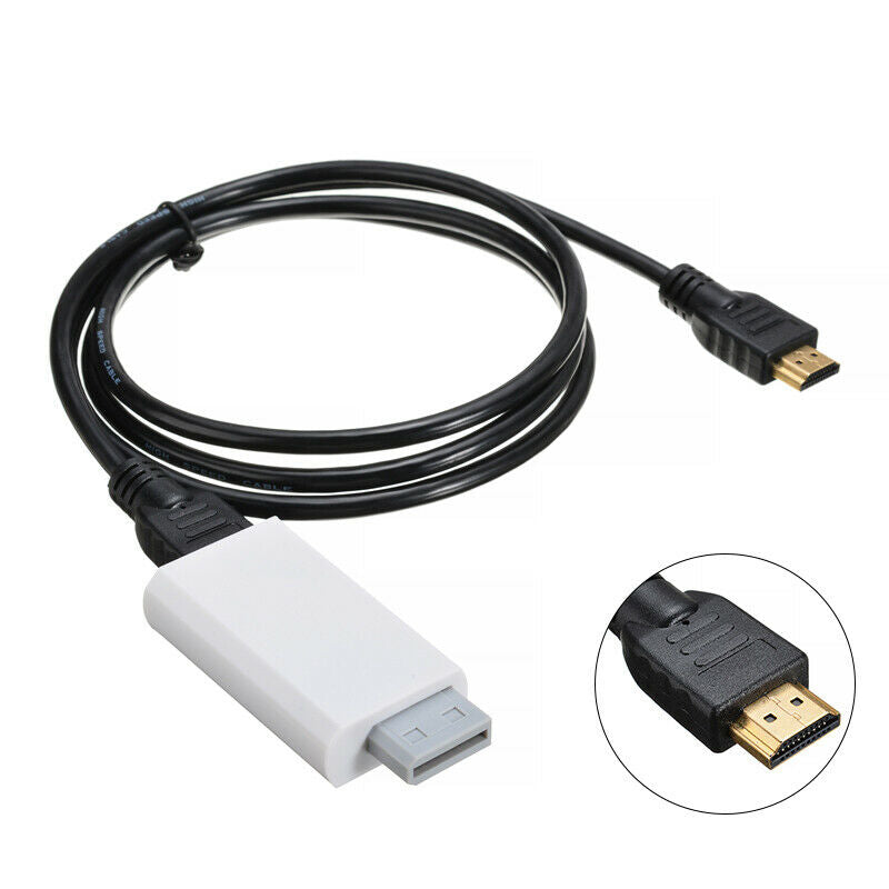Wii to HDMI Converter Adapter + 5ft 1.5m High Speed Conversion Cable Cord Line