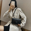 Retro Alligator PU Women Handbag Braid Strap Solid Shoulder Bags (Black)