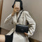 Retro Alligator PU Women Handbag Braid Strap Solid Shoulder Bags (Black)