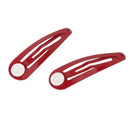 50pcs Red Hair Snap Clips w/ Pads Craft Bow 50mm V5M3