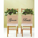 1 Pair Romantic Jute Wedding Party Home Chair Banner Sign Decoration with G