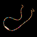 Boho Women Choker Letter Colorful Beads Chain Women Charm Necklace Jewelry GifJR
