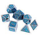 7 Set Metal Polyhedral Dice for  DND +Dice Cup Black