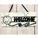 " Welcome" Wooden Sign Beach Ocean Nautical Seaside Theme Bar Shop Decor