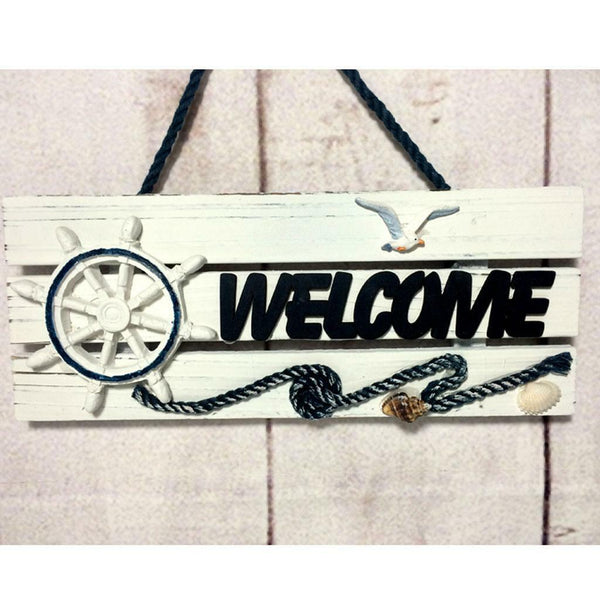 " Welcome" Wooden Sign Beach Ocean Nautical Seaside Theme Bar Shop Decor #4