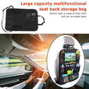 Car Backseat Organizer Protector Multi Pocket Tablet Holder Kick Mat (L)