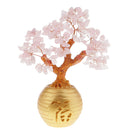 Money Wealth Bag Feng Shui Lucky Tree Natural Pink Crystal Tree