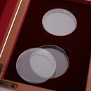 Wood Coin Display Box for 2 Coins, with Coin Gaskets for Protection - Wooden
