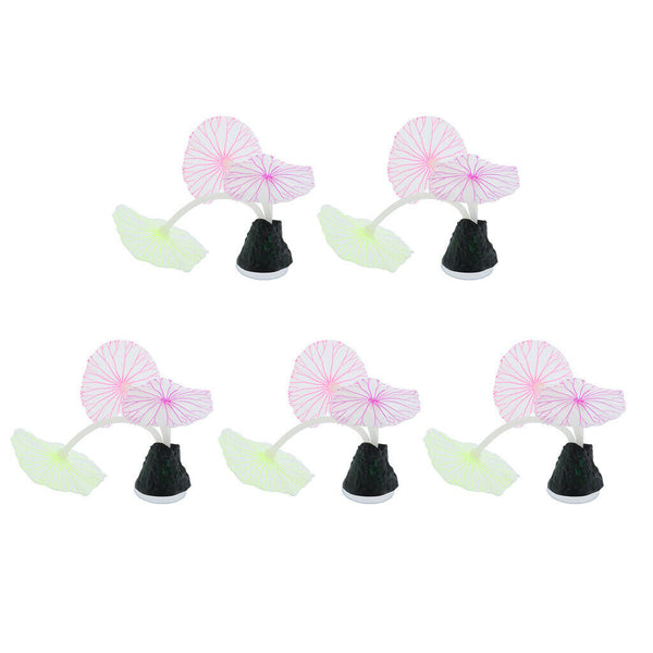 5pc Artificial Plant Aquarium Glow In The Dark   Tank Ornament Decoration