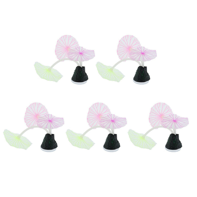 5pc Artificial Plant Aquarium Glow In The Dark   Tank Ornament Decoration