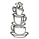 Removable DIY Kitchen Decor Coffee House Cup Decals Vinyl Metal Mug Wall St