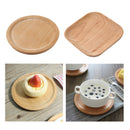 2Pcs Solid Wood Pan Plate Fruit Dishes Saucer Tea Tray Dessert Dinner Plate