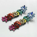 Fashion Women Colorful Rhinestone Statement Geometric Long Charm Drop Earrings