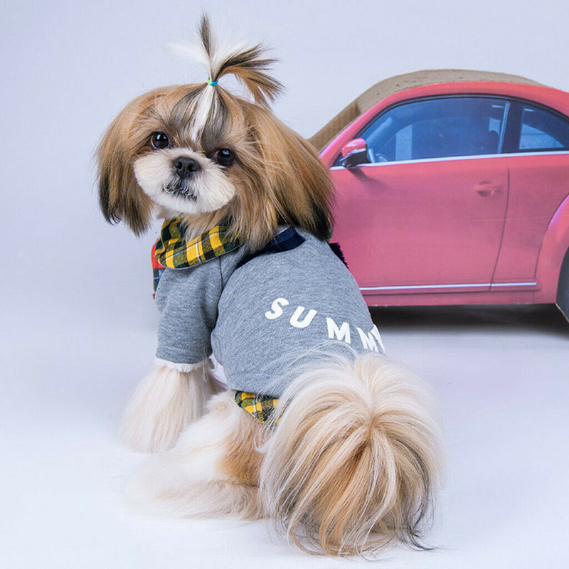 Dog Autumn Winter Warm Cotton Coat For Small Medium Dogs Puppies Yellow-L